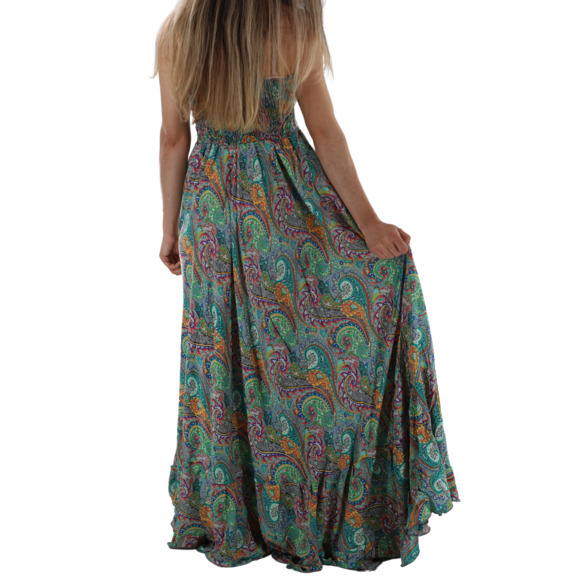 La Fiorentina Flowy Long V-Neckline "Elena" Maxi Dress - Picture 4 of 4